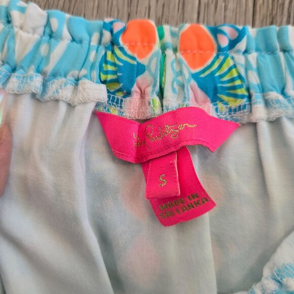 Lilly Pulitzer Nevie Caribbean Citrus Dress Off-The-Shoulder Dress Size Small - Picture 6 of 9